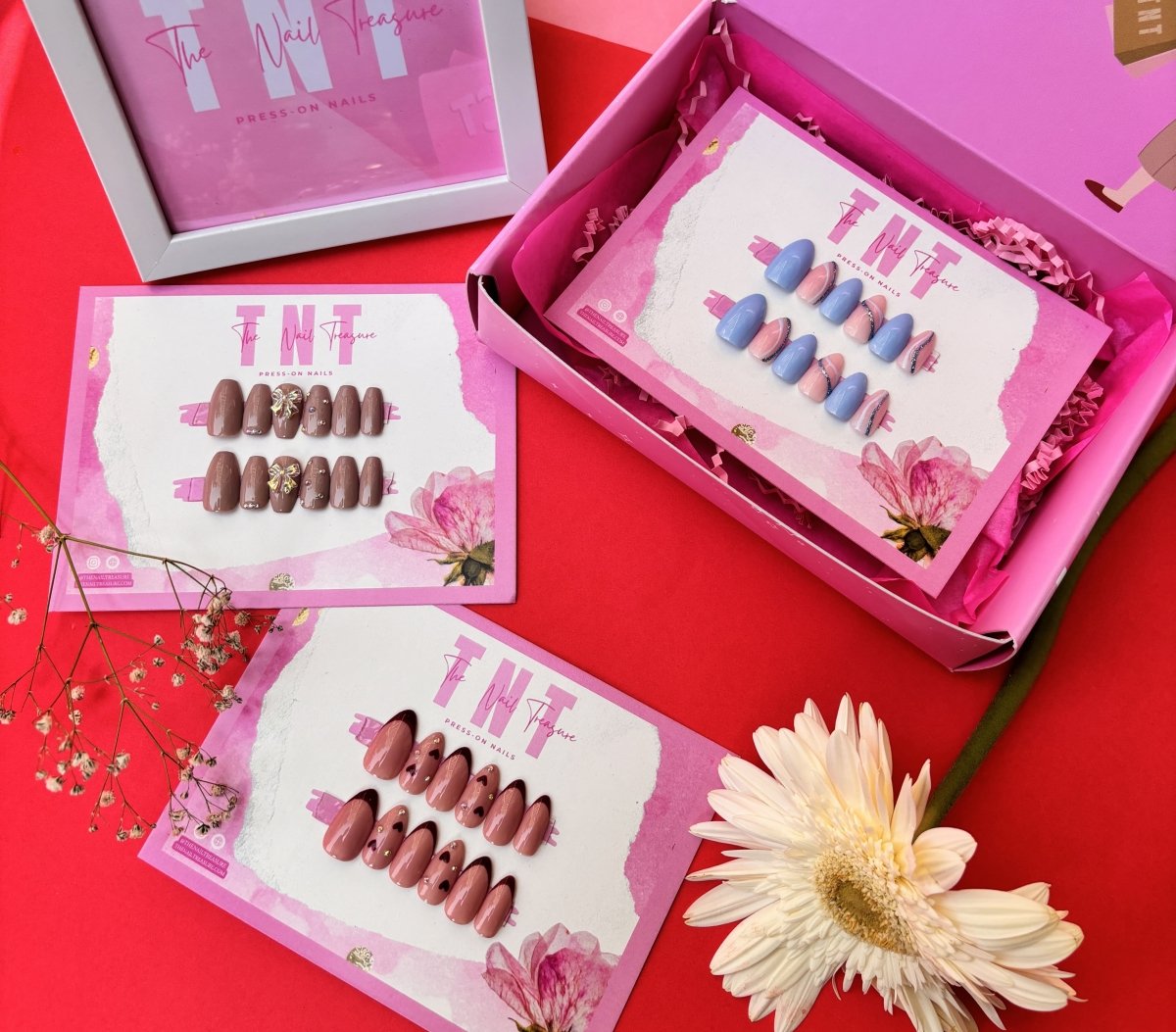 Why choose Press on nails over nail extention Why Choose the nail treasure press on nails over acrylic nail extention Why Fake nails are better then gel nails, How stick on nails replaced Nail extention.