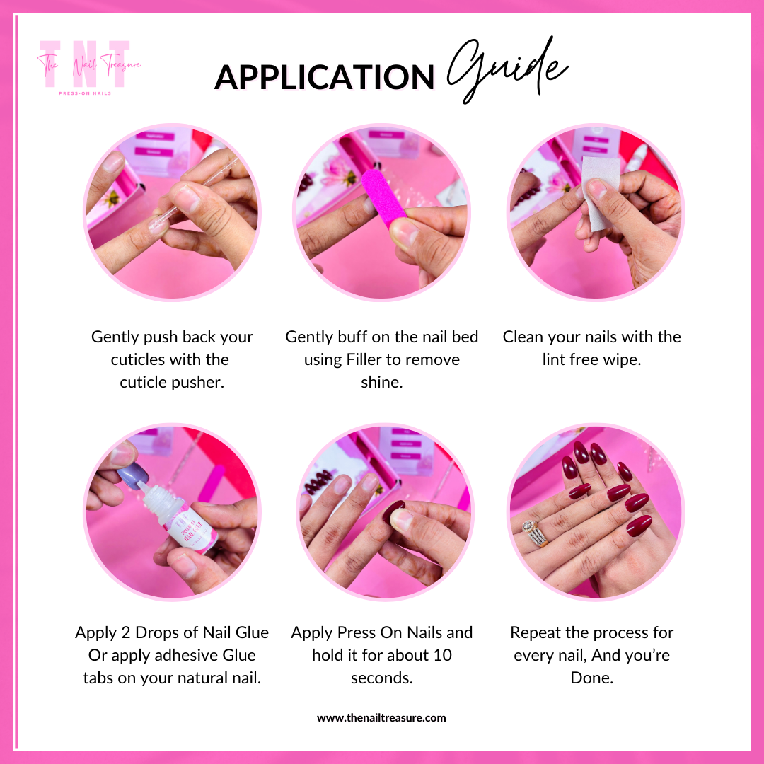 How to apply Press on nails, Easy 5 minute application for fake nails. A complete step by step guide on stick on nails.