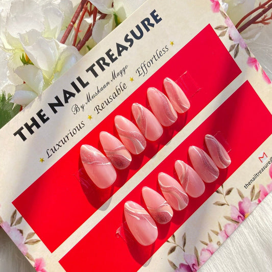 marshmallow one of the most selling Press on nails set by the nail treasure.